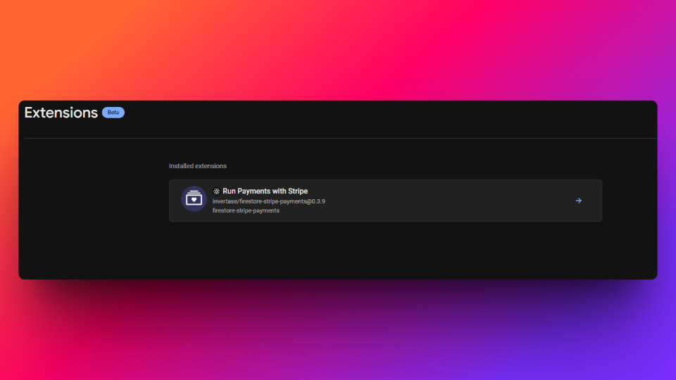 Firebase payments extension